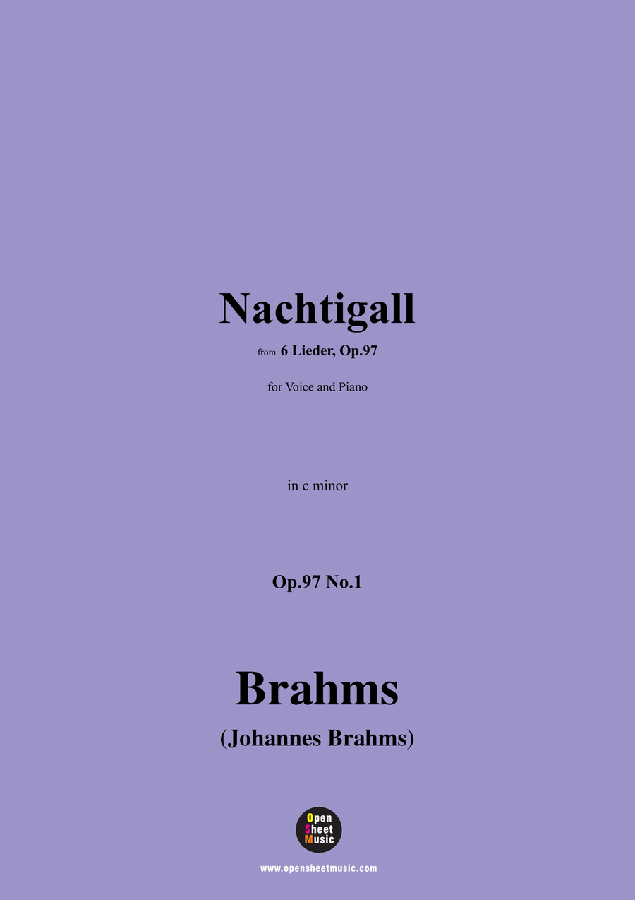 Brahms-Nachtigall,in c minor Piano, Vocal scores gallery preview page 1