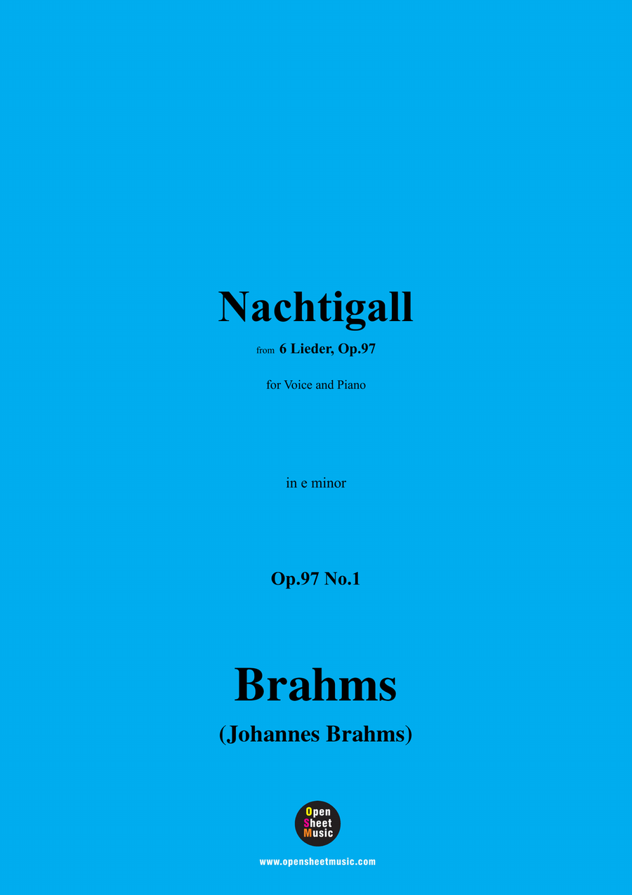 Brahms-Nachtigall,in e minor Piano, Vocal scores gallery preview page 1