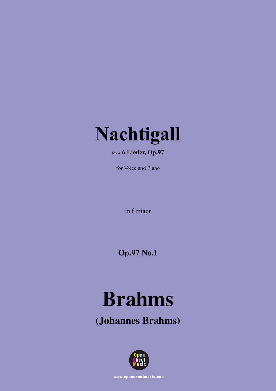 Brahms-Nachtigall,in f minor Piano, Vocal scores gallery preview page 1