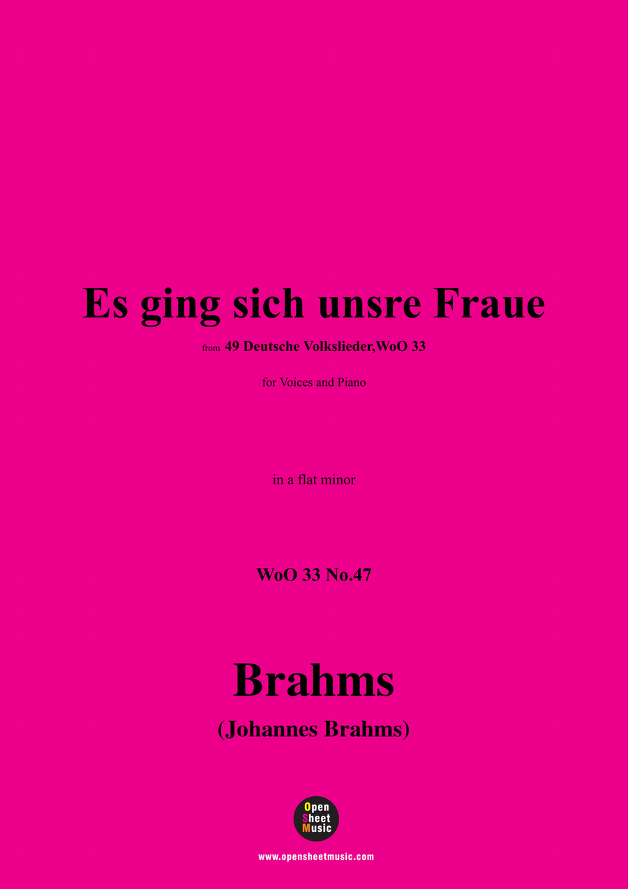 Brahms-Es ging sich unsre Fraue,in a flat minor Piano, Vocal scores gallery preview page 1