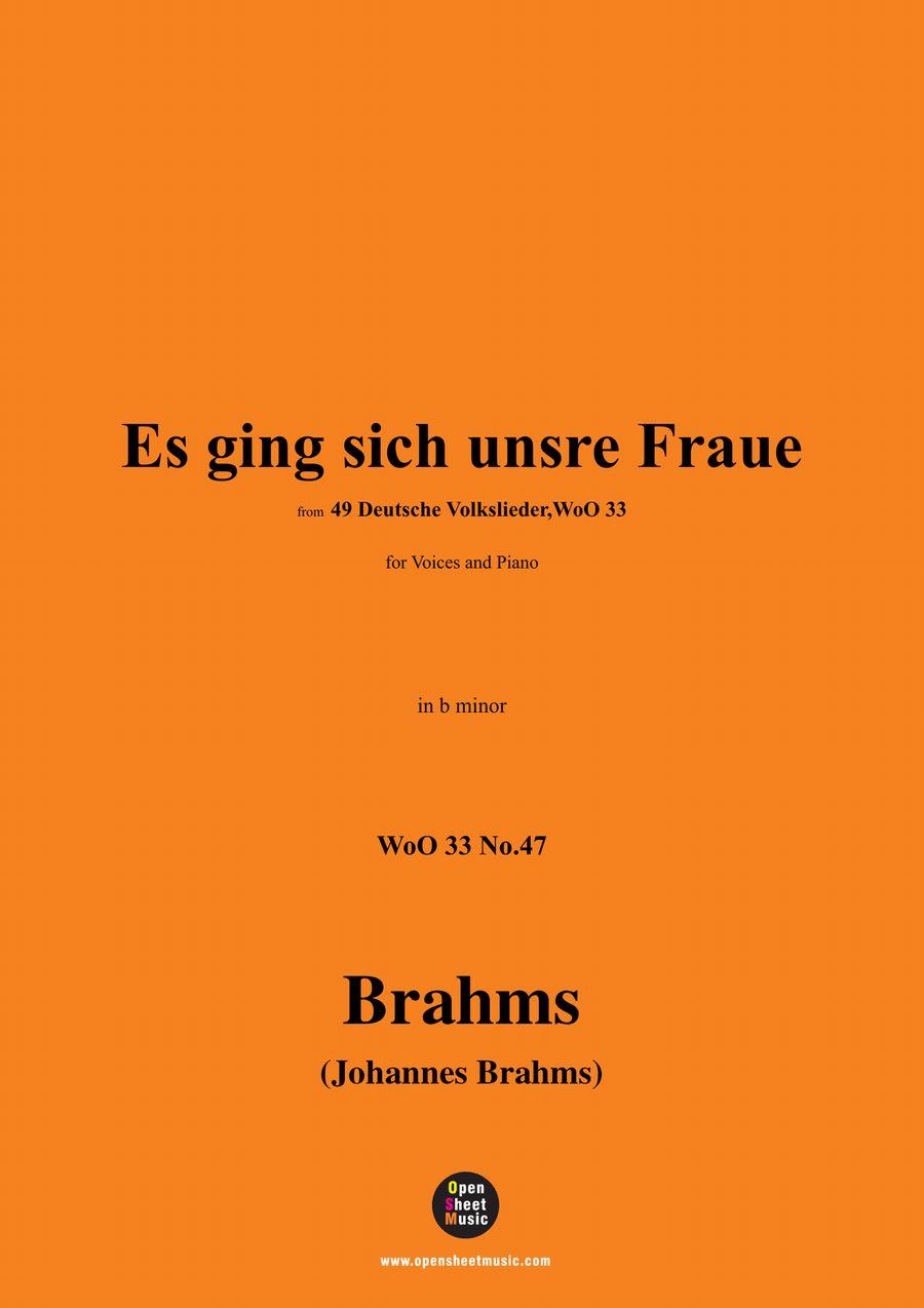 Brahms-Es ging sich unsre Fraue,in b minor Piano, Vocal scores gallery preview page 1