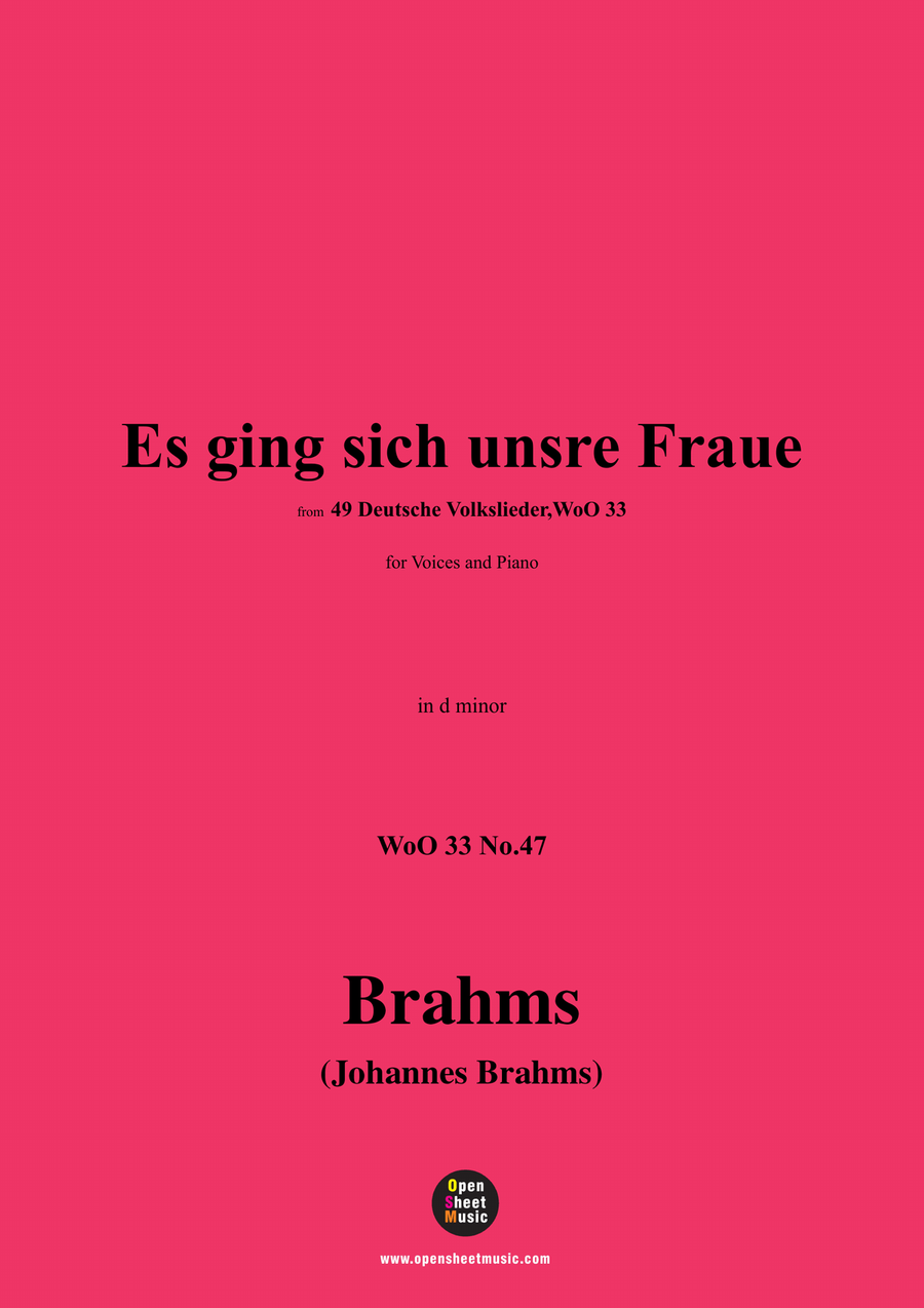 Brahms-Es ging sich unsre Fraue,in d minor Piano, Vocal scores gallery preview page 1