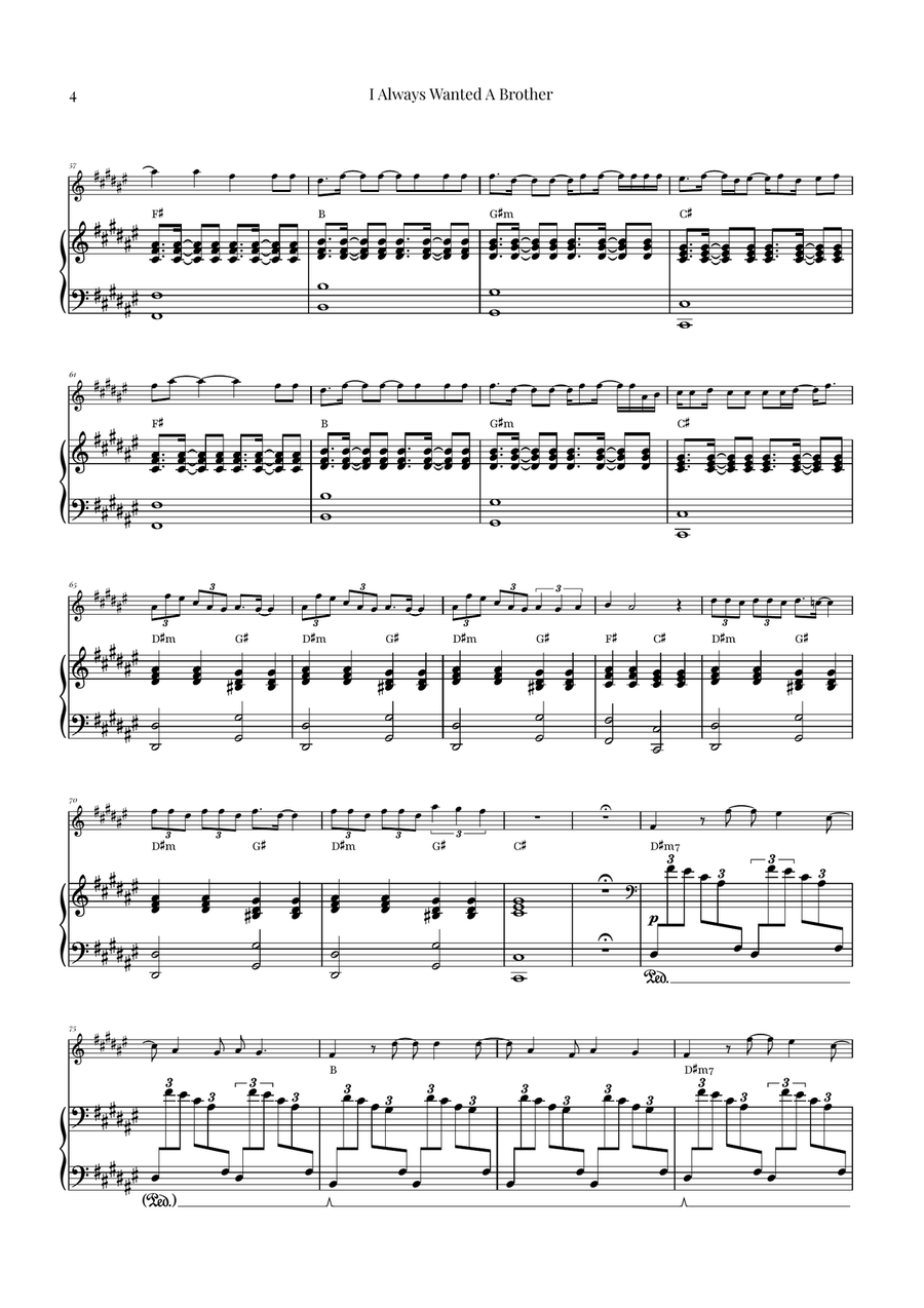 I Always Wanted A Brother Violin Solo scores gallery preview page 4