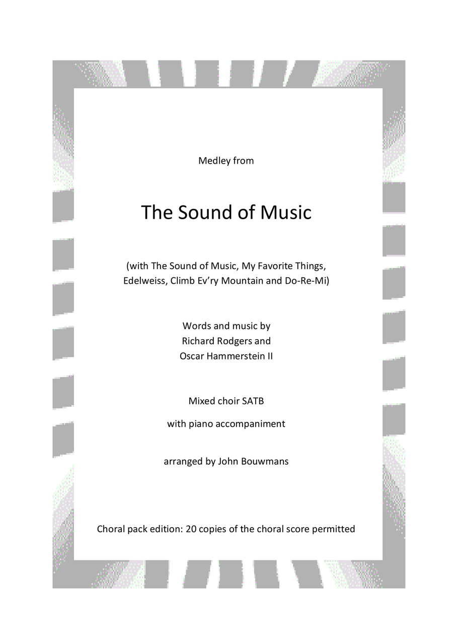 Medley: The Sound Of Music with My Favorite Things, Edelweiss, Climb Ev'ry Mountain, and Do-Re-Mi Choir scores gallery preview page 1