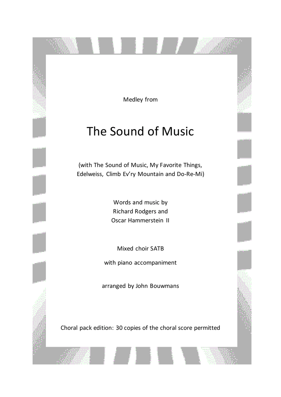 Medley: The Sound Of Music with My Favorite Things, Edelweiss, Climb Ev'ry Mountain, and Do-Re-Mi Choir scores gallery preview page 1