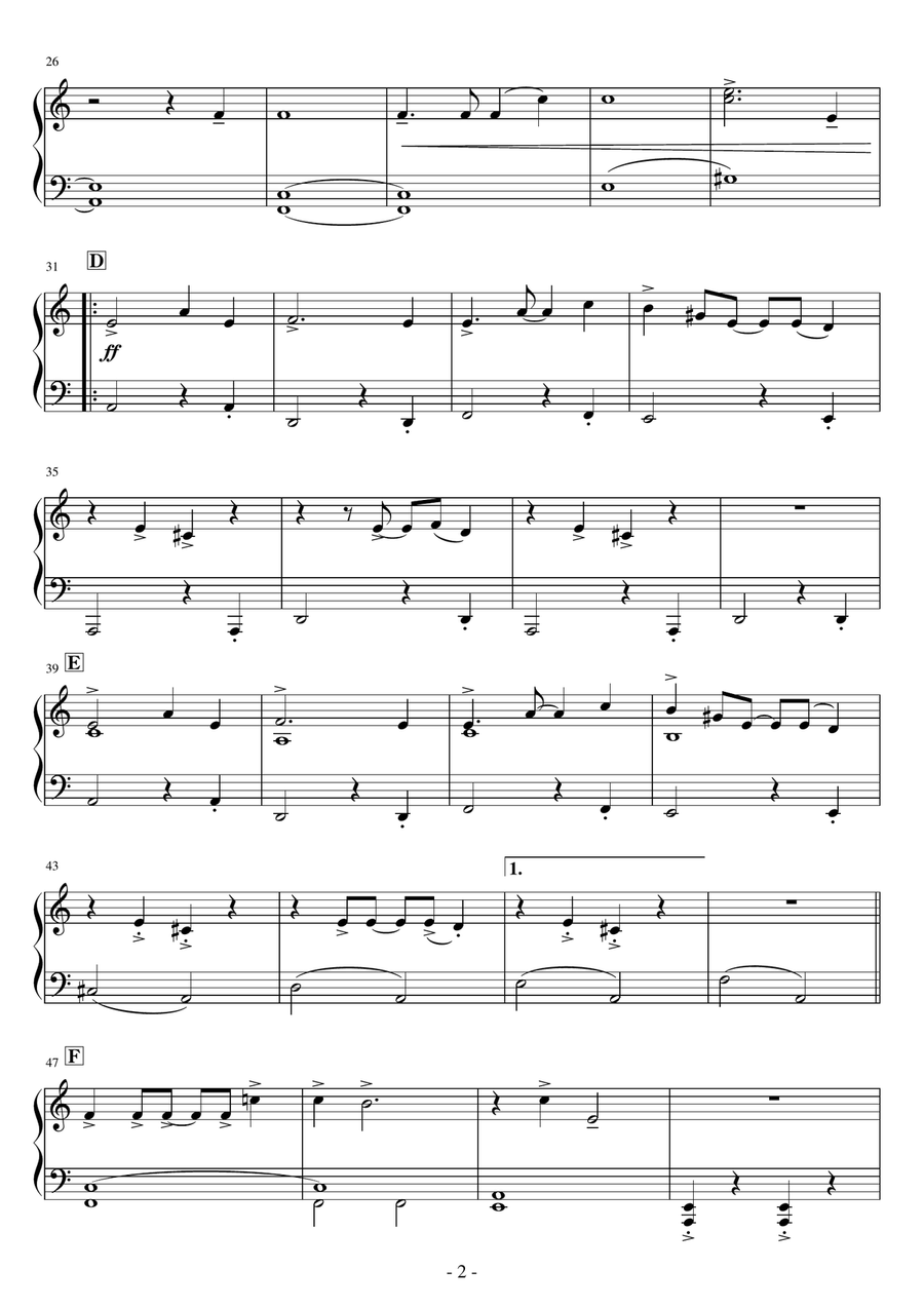 Bye Bye Easy Piano scores gallery preview page 2