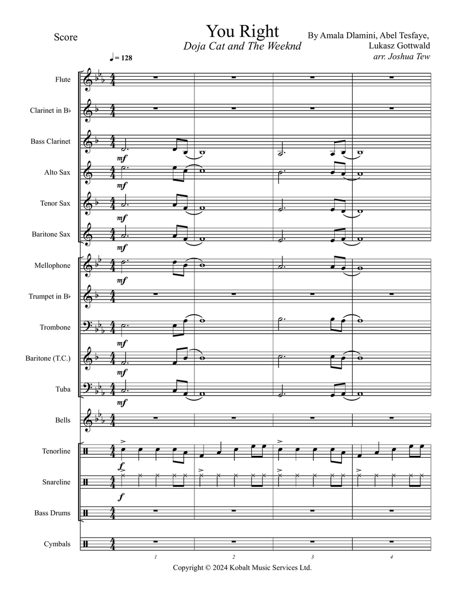 You Right You Right Marching Band scores gallery preview page 1