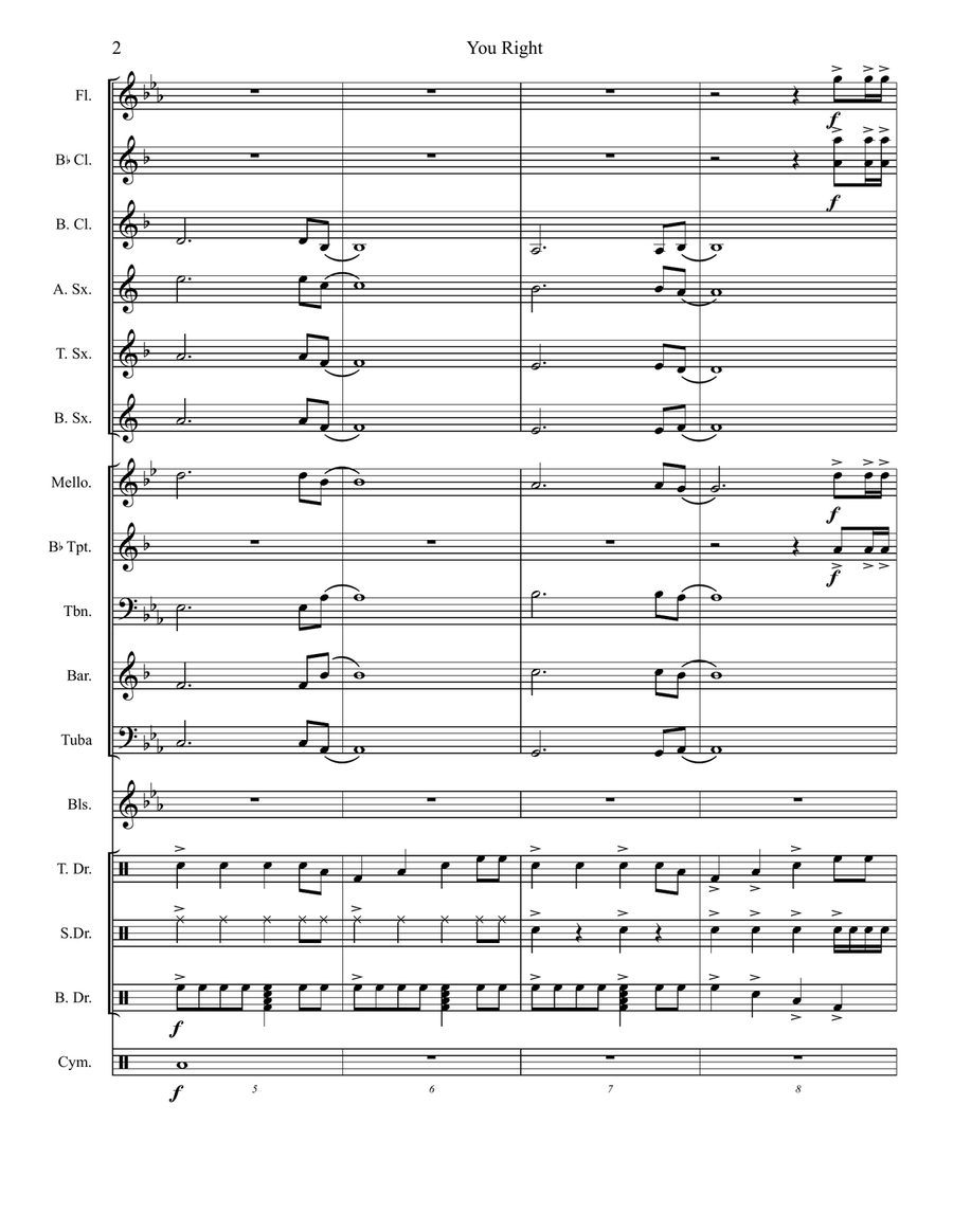 You Right You Right Marching Band scores gallery preview page 2
