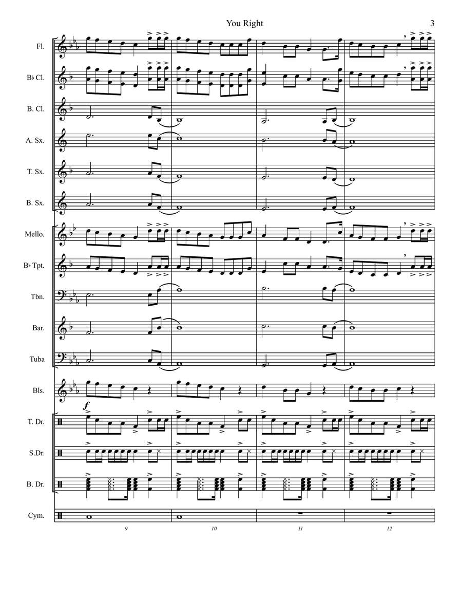You Right You Right Marching Band scores gallery preview page 3
