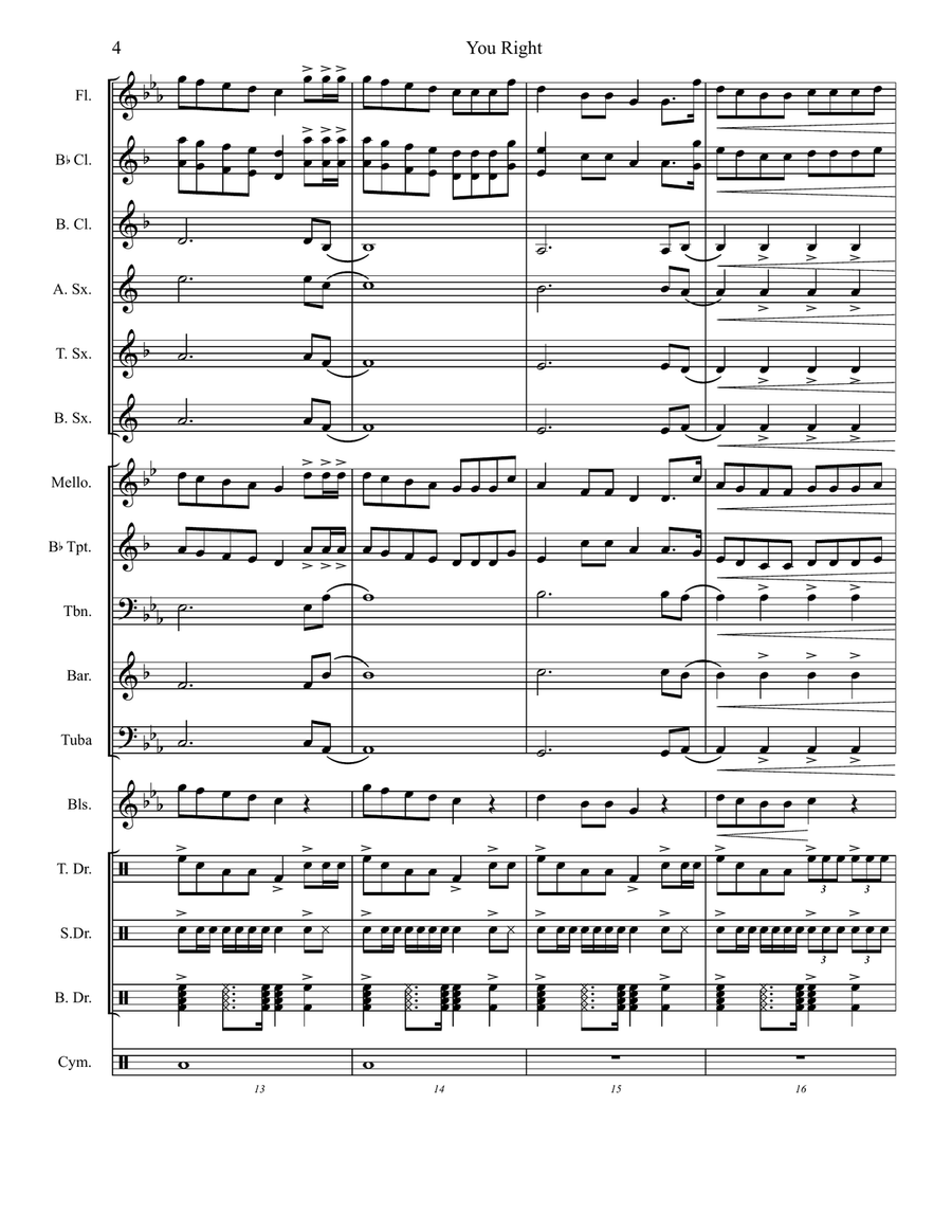 You Right You Right Marching Band scores gallery preview page 4