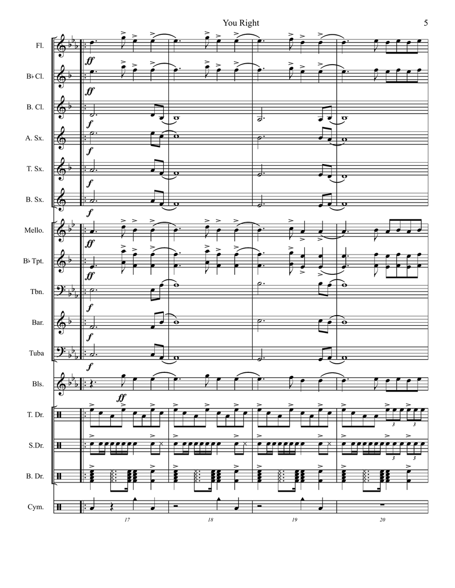 You Right You Right Marching Band scores gallery preview page 5