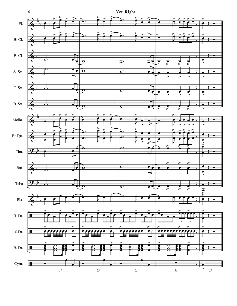 You Right You Right Marching Band scores gallery preview page 6