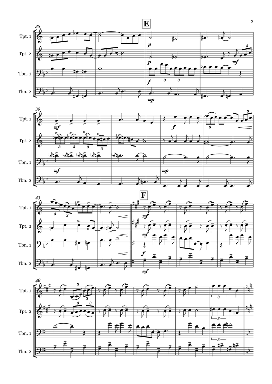 Dream A Little Dream Of Me Brass Quartet scores gallery preview page 3