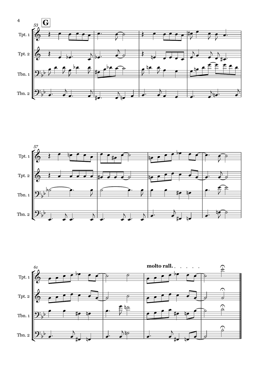 Dream A Little Dream Of Me Brass Quartet scores gallery preview page 4