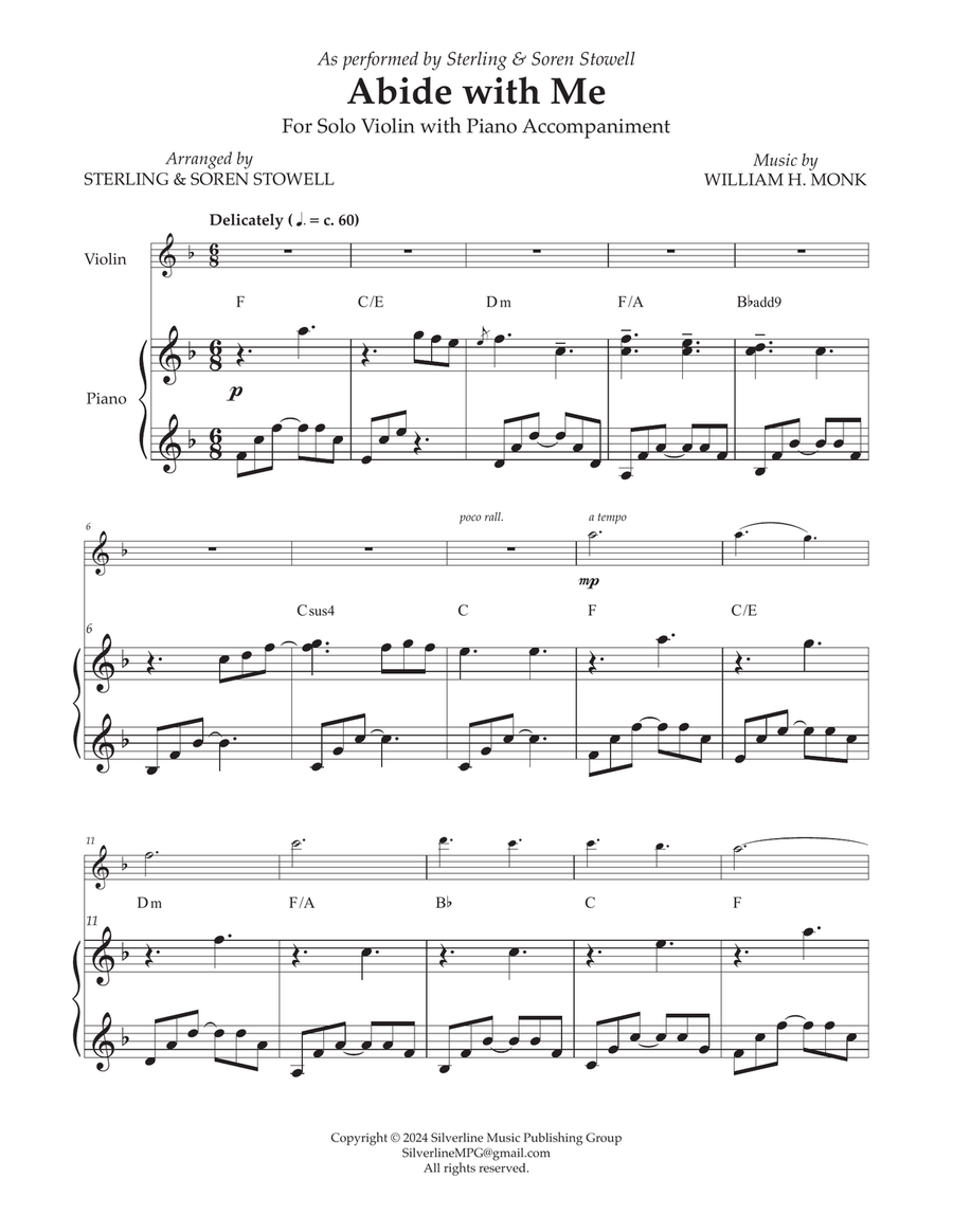 Abide with Me Abide with Me Violin Solo scores gallery preview page 1
