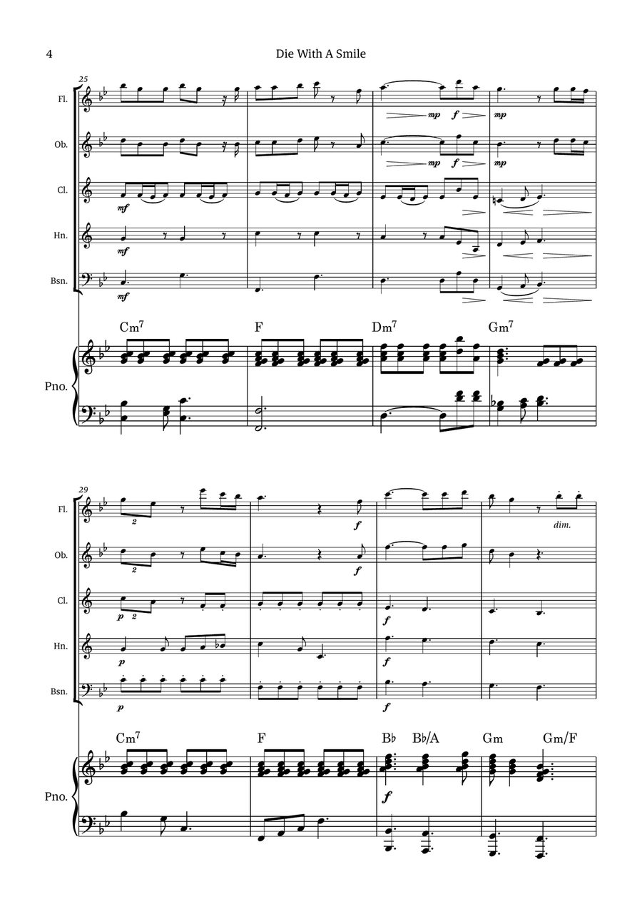 Die With A Smile Die With A Smile Small Ensemble scores gallery preview page 4