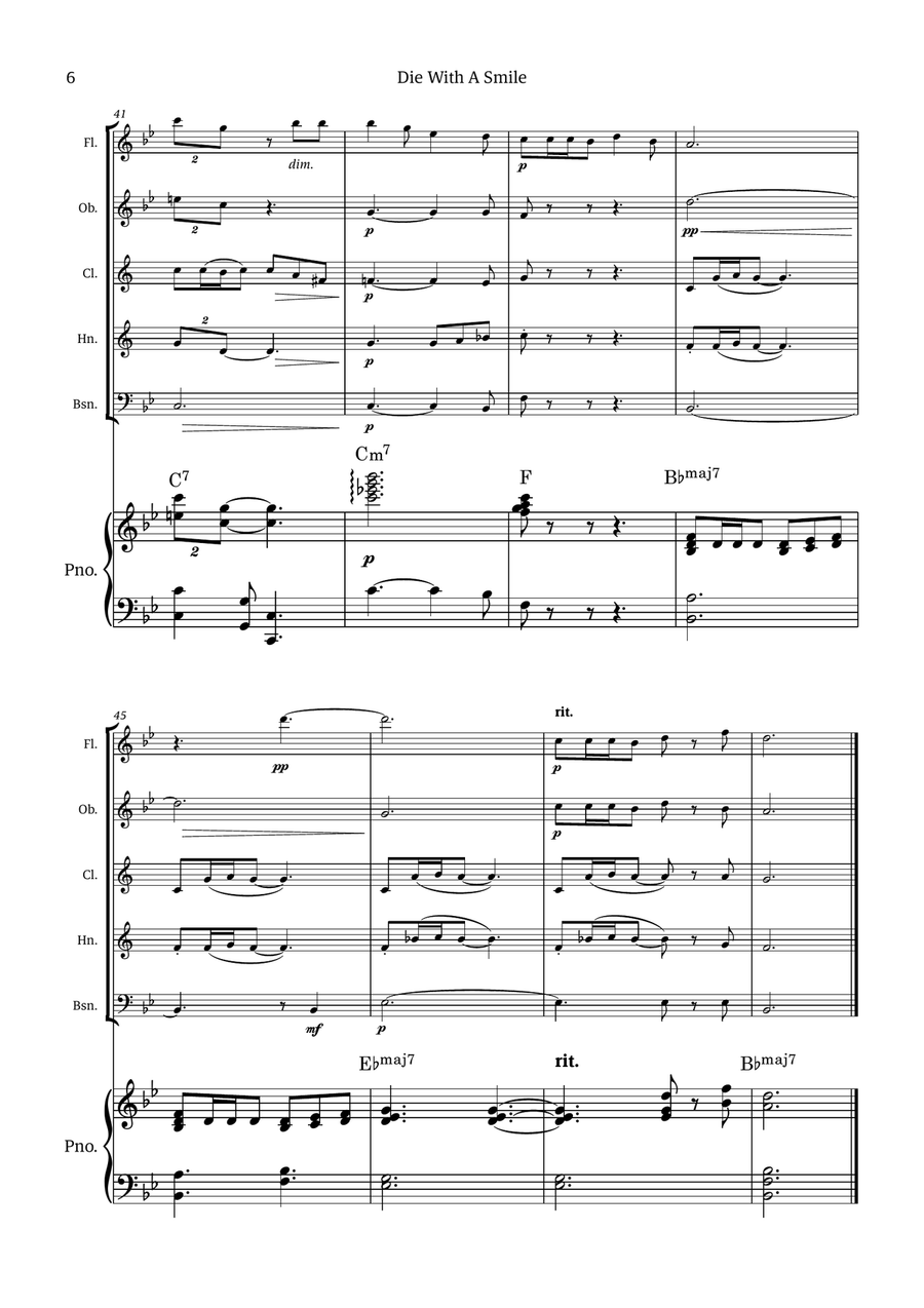 Die With A Smile Die With A Smile Small Ensemble scores gallery preview page 6