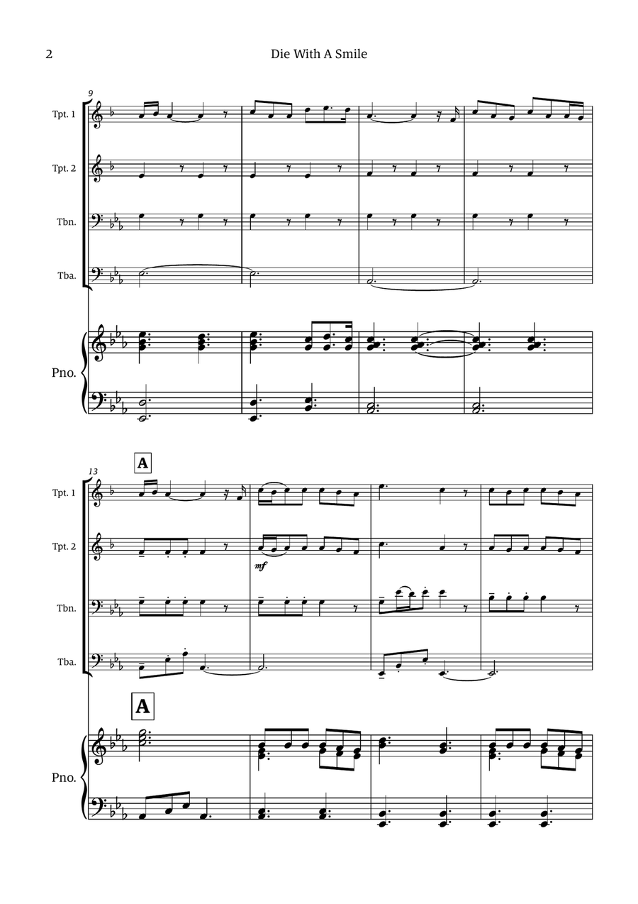 Die With A Smile Small Ensemble scores gallery preview page 2