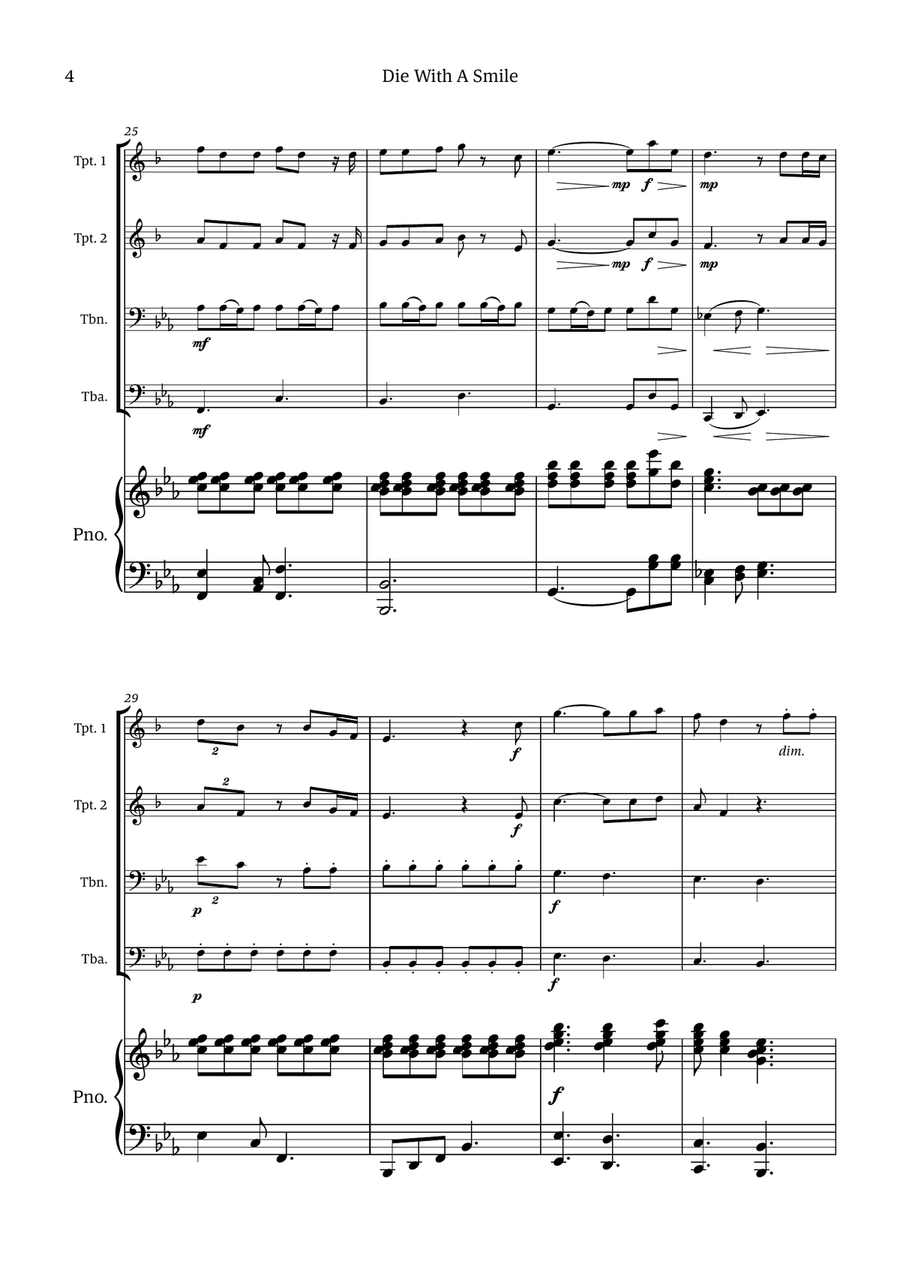 Die With A Smile Small Ensemble scores gallery preview page 4
