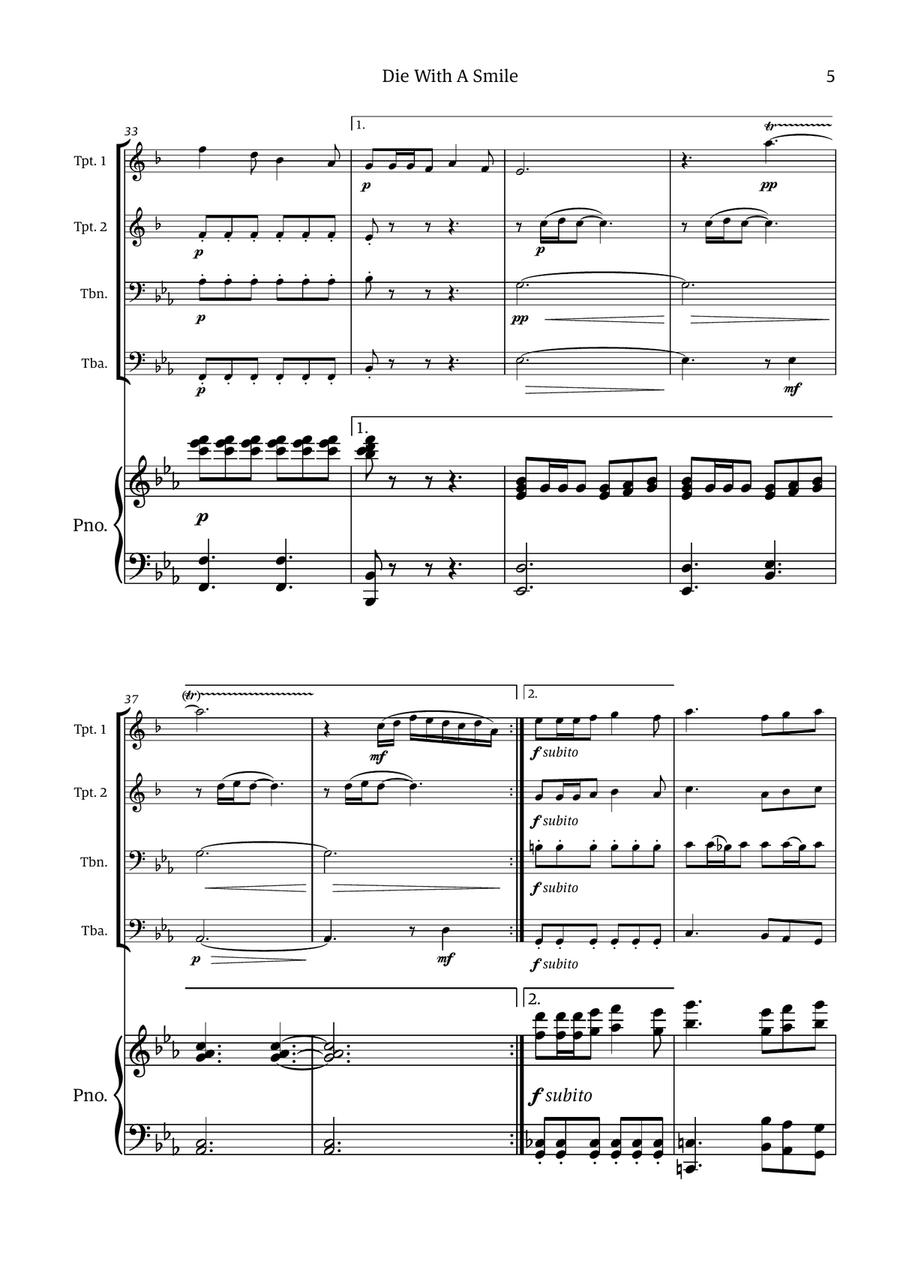 Die With A Smile Small Ensemble scores gallery preview page 5