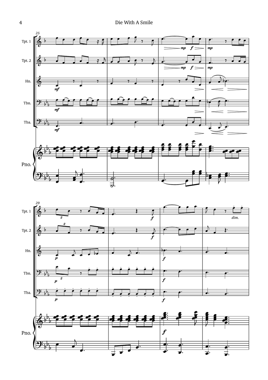 Die With A Smile Die With A Smile Small Ensemble scores gallery preview page 4