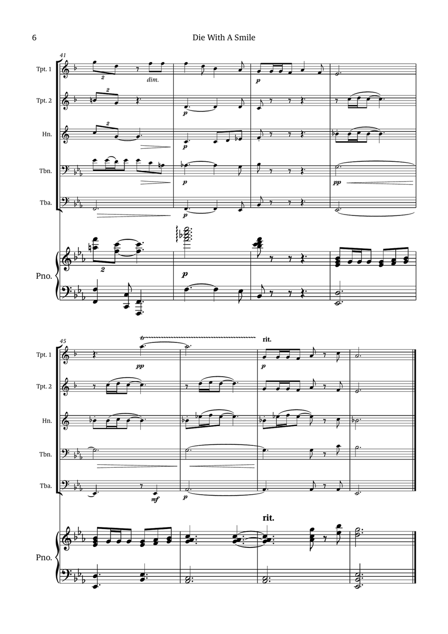 Die With A Smile Die With A Smile Small Ensemble scores gallery preview page 6