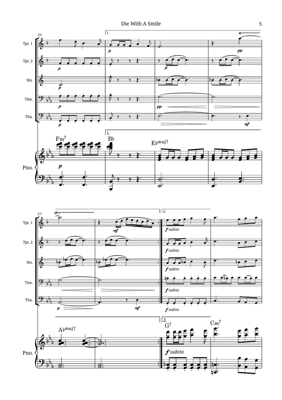 Die With A Smile Die With A Smile Small Ensemble scores gallery preview page 5
