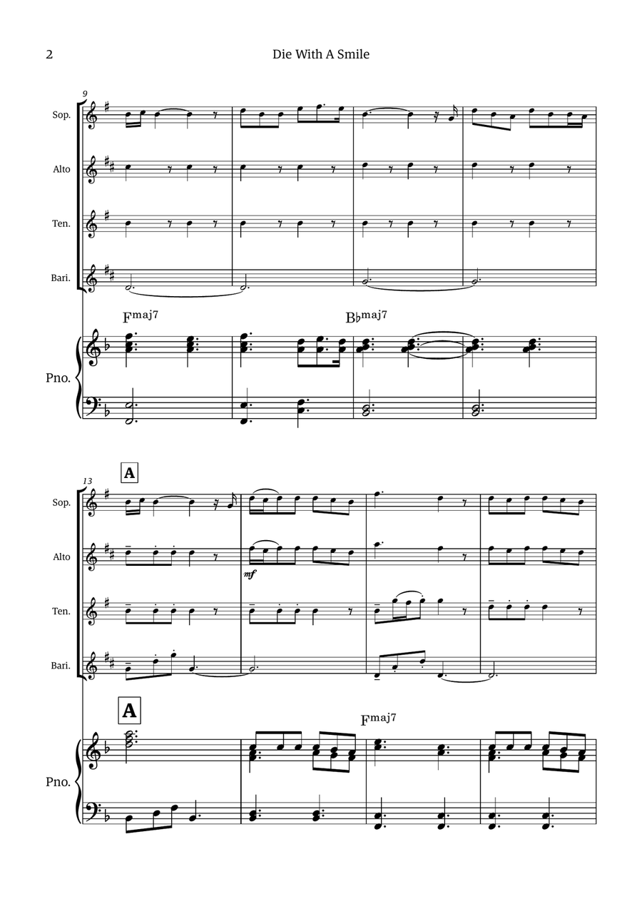 Die With A Smile Die With A Smile Small Ensemble scores gallery preview page 2