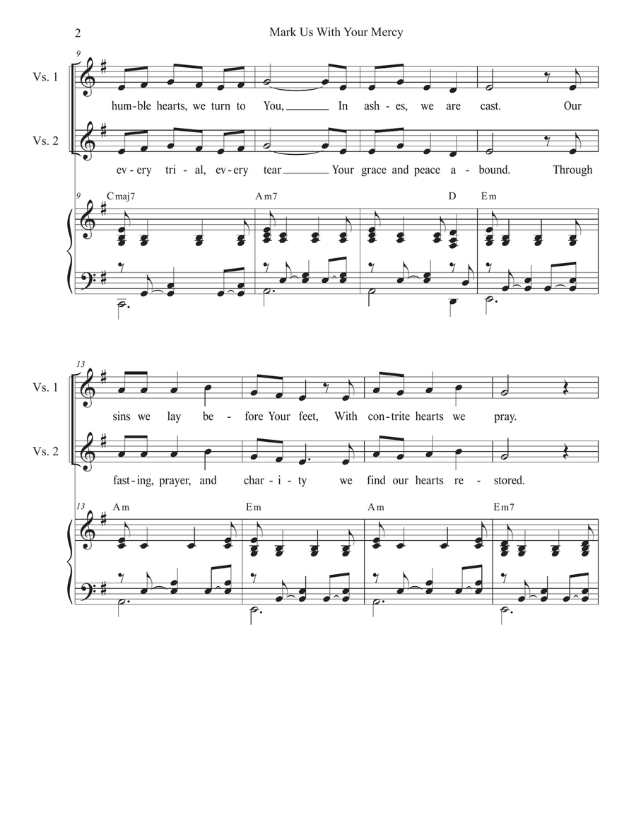 Mark Us With Your Mercy (Unison choir) Unison Choir scores gallery preview page 2
