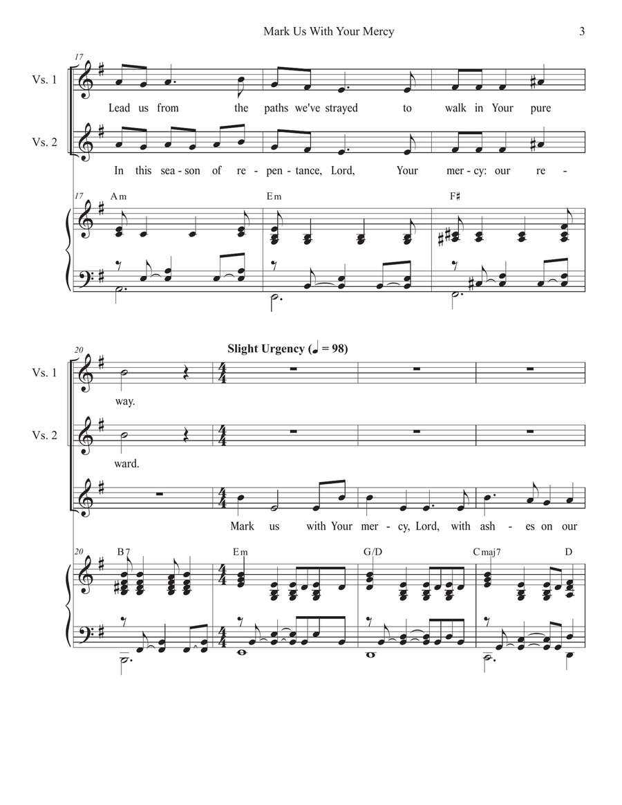 Mark Us With Your Mercy (Unison choir) Unison Choir scores gallery preview page 3
