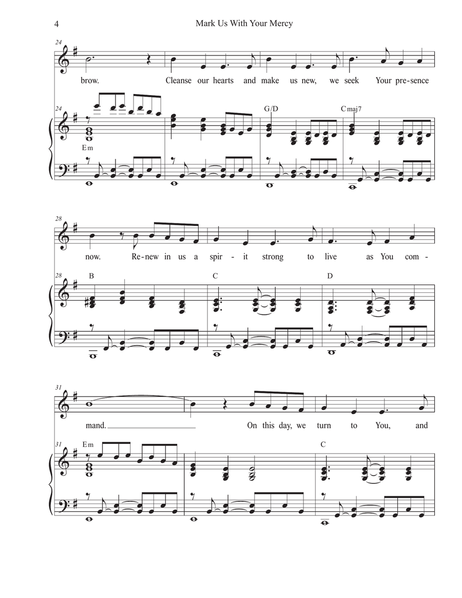 Mark Us With Your Mercy (Unison choir) Unison Choir scores gallery preview page 4