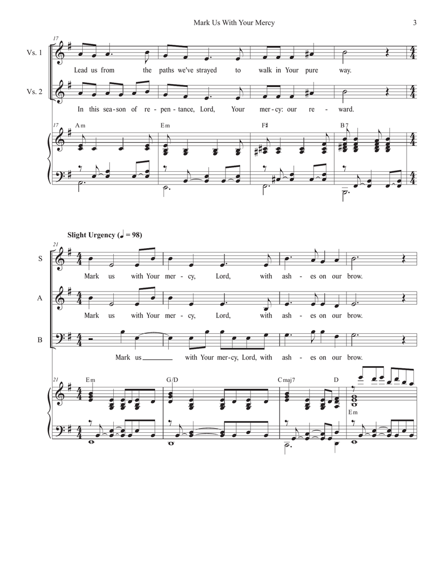 Mark Us With Your Mercy (SAB) 3-Part scores gallery preview page 3
