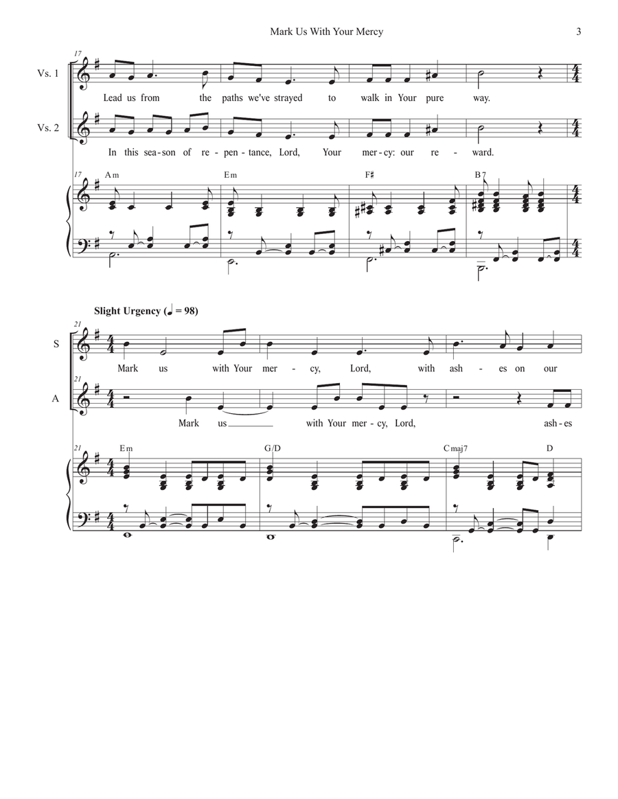 Mark Us With Your Mercy (2-part choir - (SA) SA scores gallery preview page 3