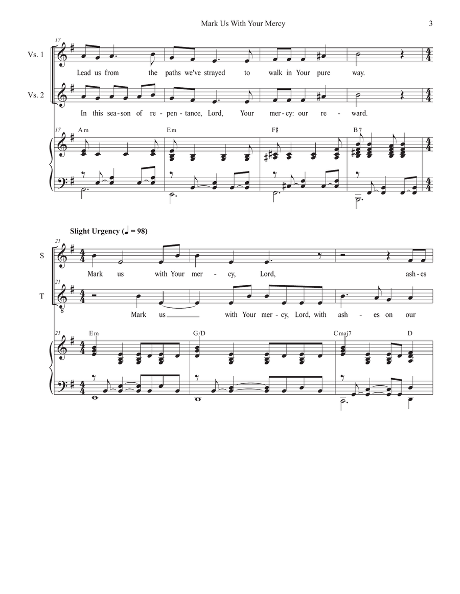 Mark Us With Your Mercy (2-part choir - (Soprano and Tenor) 2-Part scores gallery preview page 3