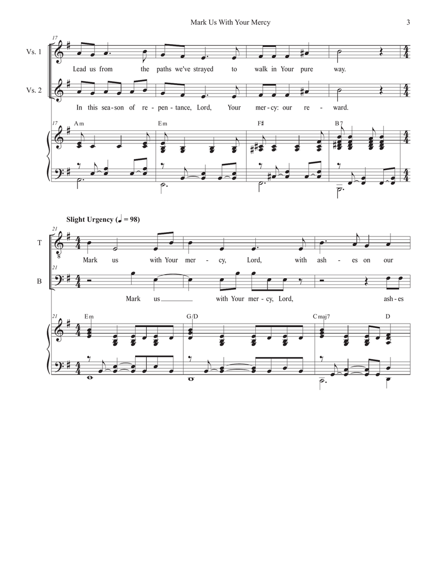 Mark Us With Your Mercy (2-part choir - (TB) TB scores gallery preview page 3