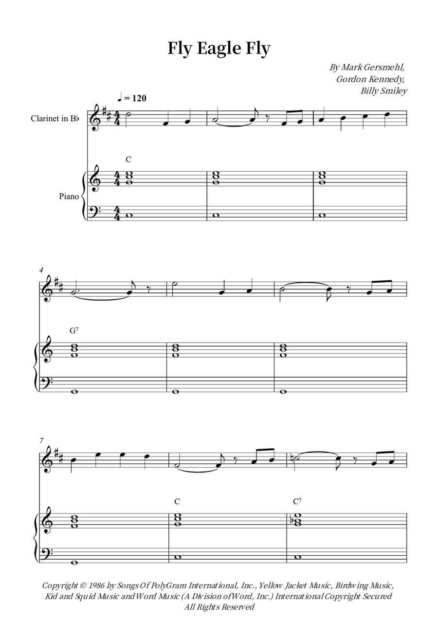 Fly Eagle Fly Fly Eagle Fly B-Flat Clarinet scores gallery preview page 1