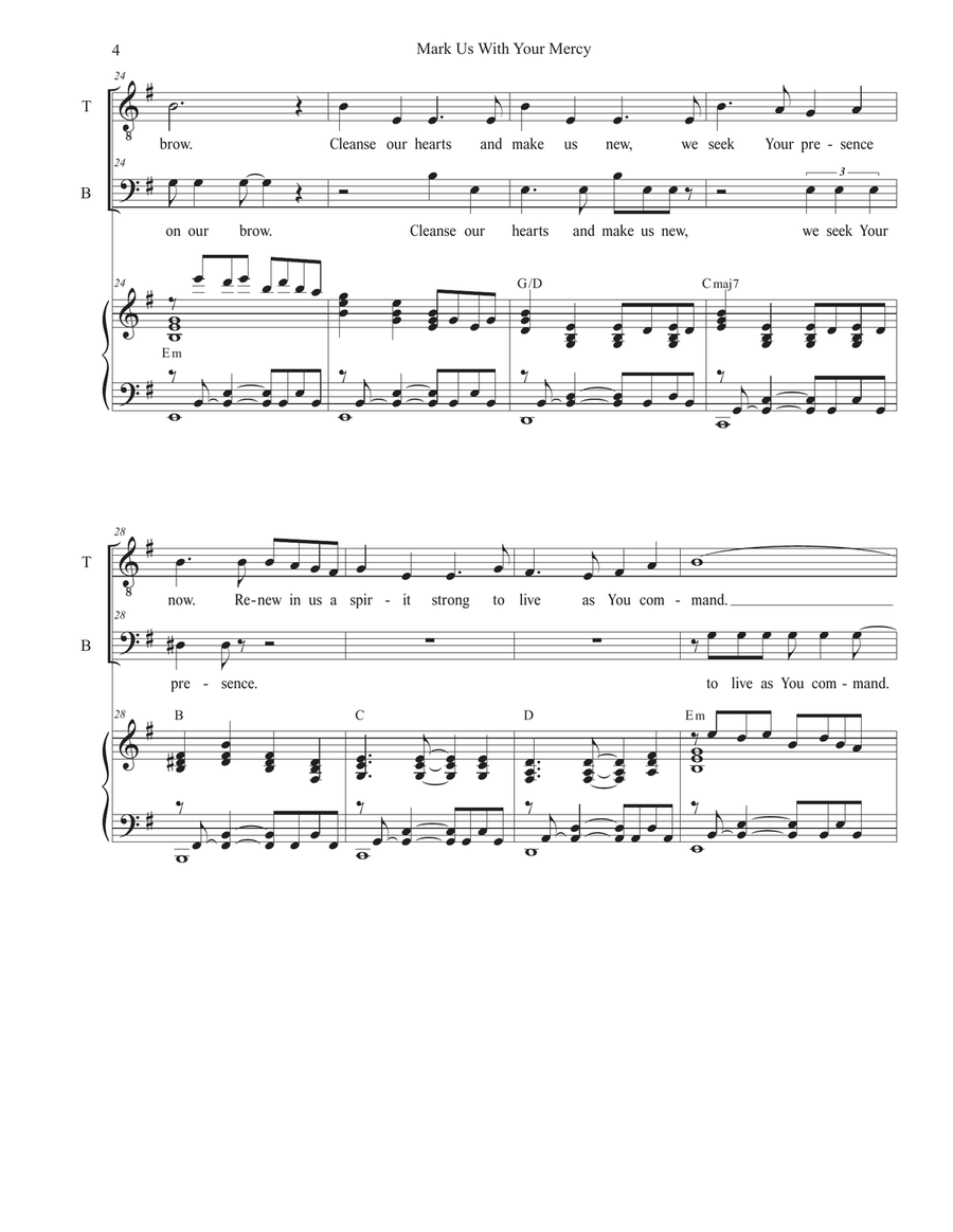 Mark Us With Your Mercy (Duet for Tenor and Bass solo) Tenor Voice scores gallery preview page 4