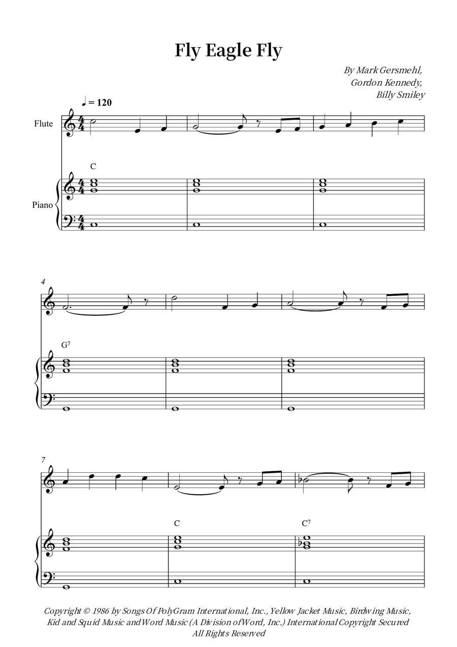 Fly Eagle Fly Fly Eagle Fly Flute scores gallery preview page 1