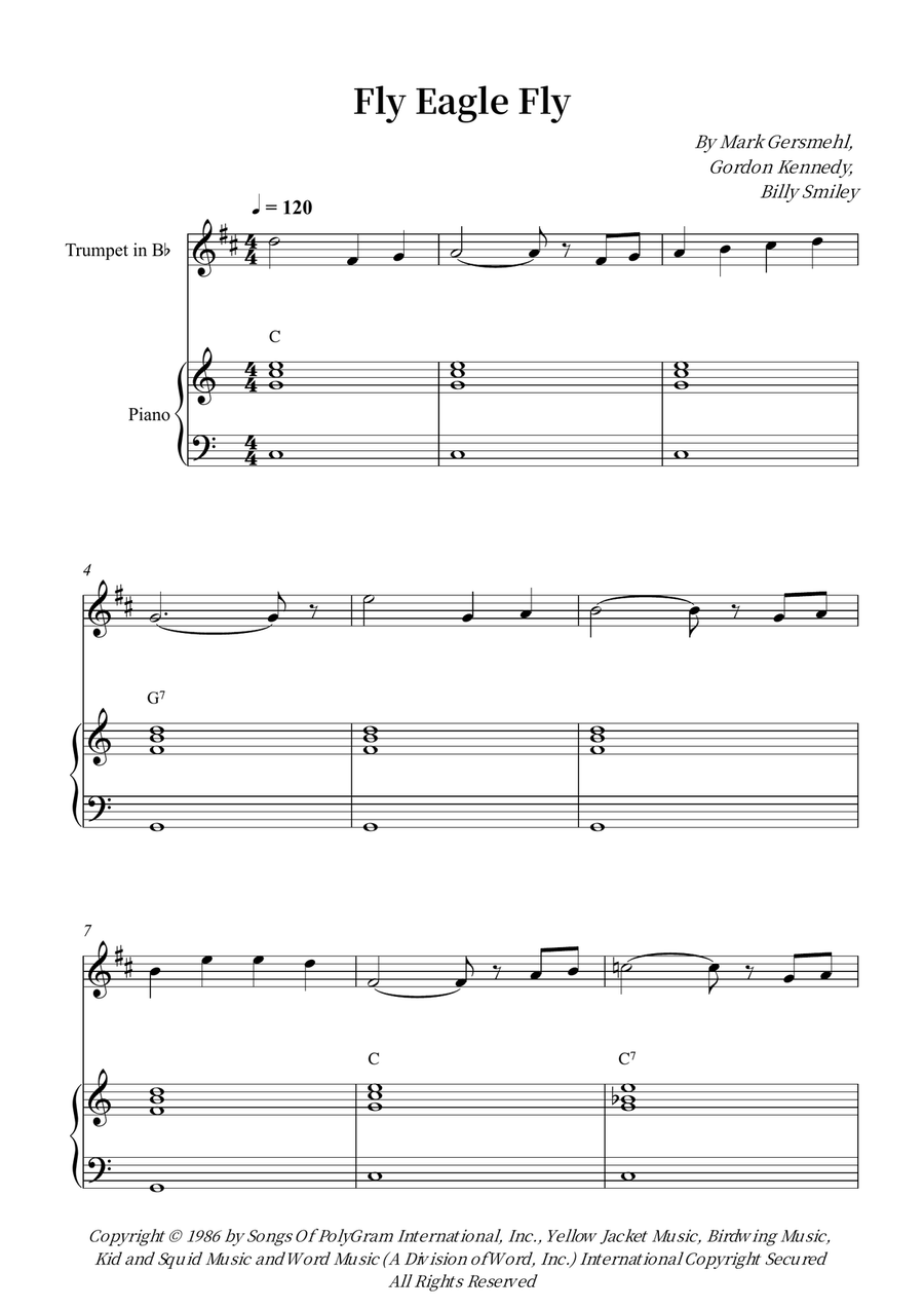 Fly Eagle Fly Fly Eagle Fly B-Flat Trumpet scores gallery preview page 1