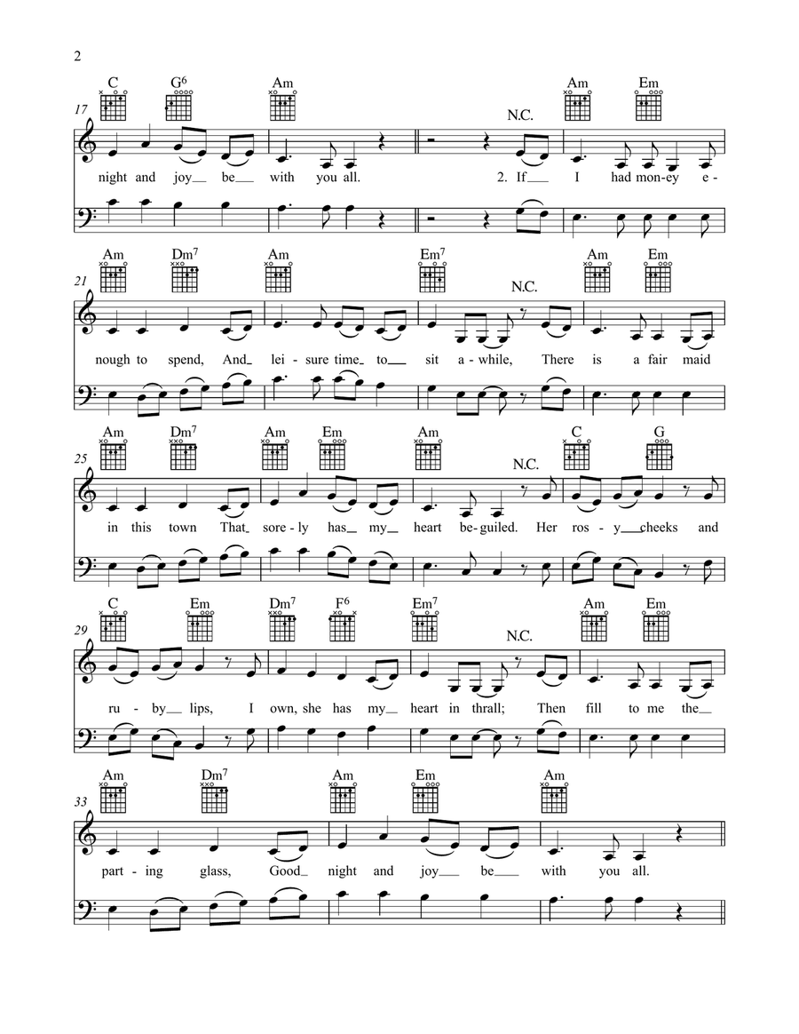 The Parting Glass Piano scores gallery preview page 3