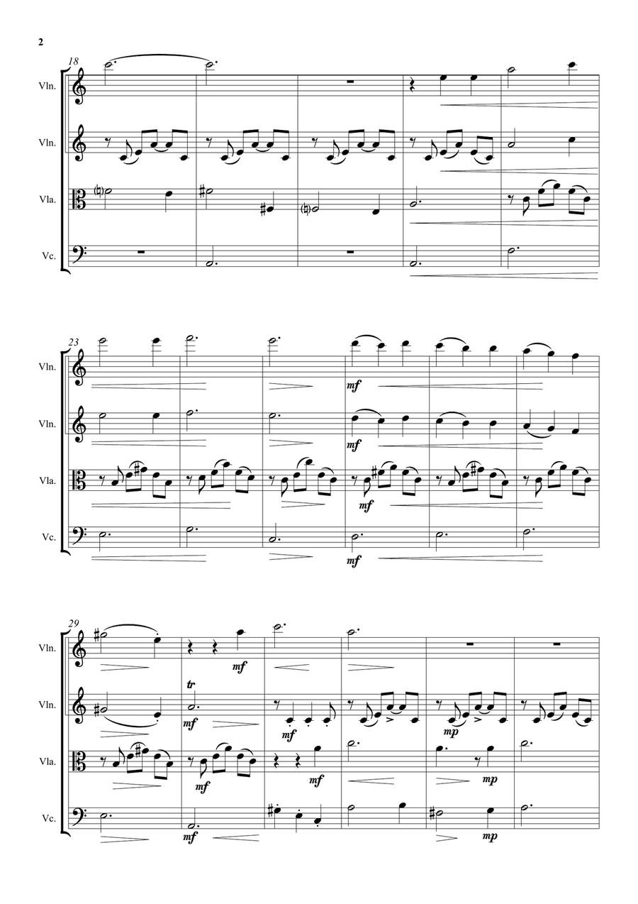Feuer und Wasser (Fire and Water) for string quartet String Quartet scores gallery preview page 2