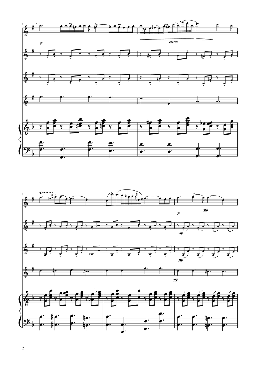 Chopin - Nocturne op.9 No.2 - Clarinet Quartet Clarinet Quartet scores gallery preview page 2
