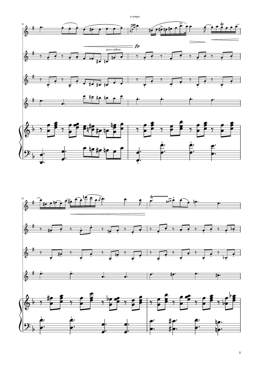 Chopin - Nocturne op.9 No.2 - Clarinet Quartet Clarinet Quartet scores gallery preview page 5