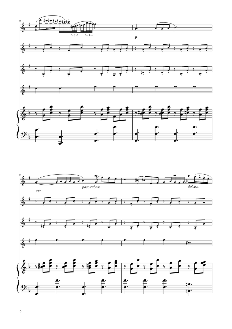 Chopin - Nocturne op.9 No.2 - Clarinet Quartet Clarinet Quartet scores gallery preview page 6