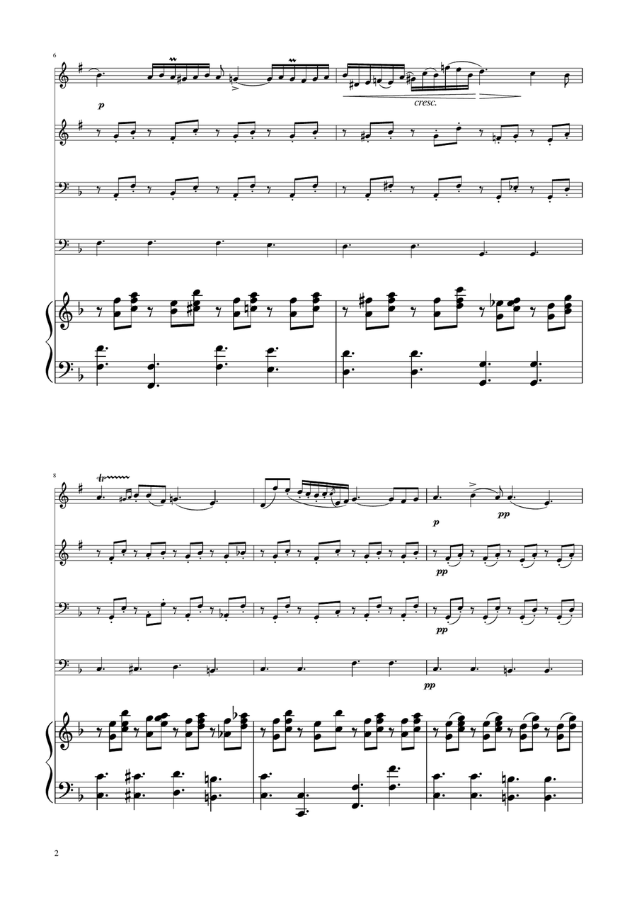 Chopin - Nocturne op.9 No.2 - Brass Quartet Brass Quartet scores gallery preview page 2