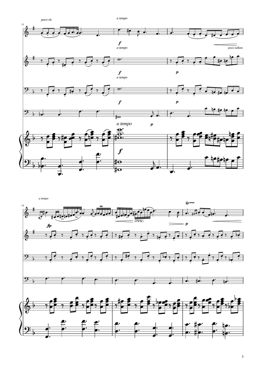 Chopin - Nocturne op.9 No.2 - Brass Quartet Brass Quartet scores gallery preview page 3