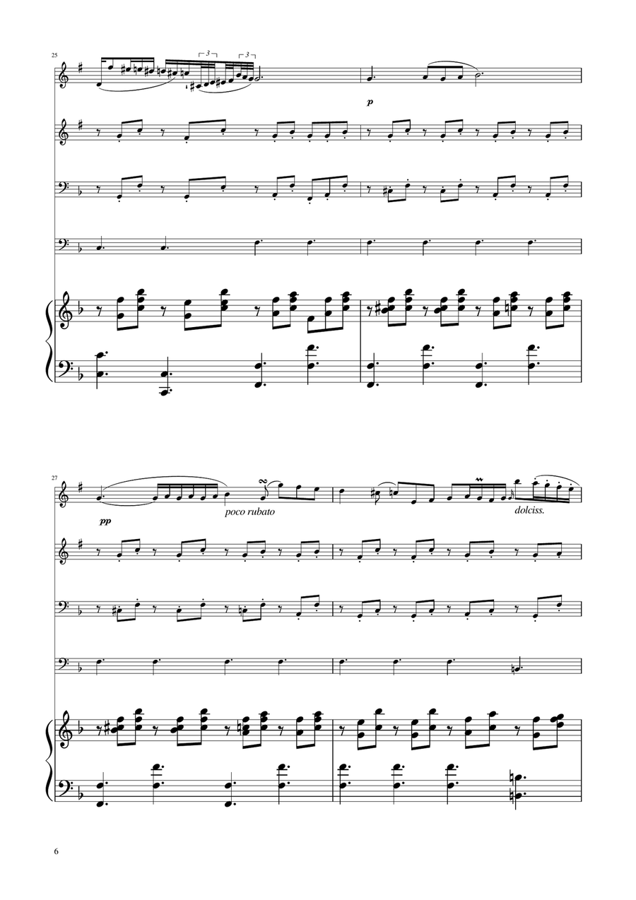 Chopin - Nocturne op.9 No.2 - Brass Quartet Brass Quartet scores gallery preview page 6