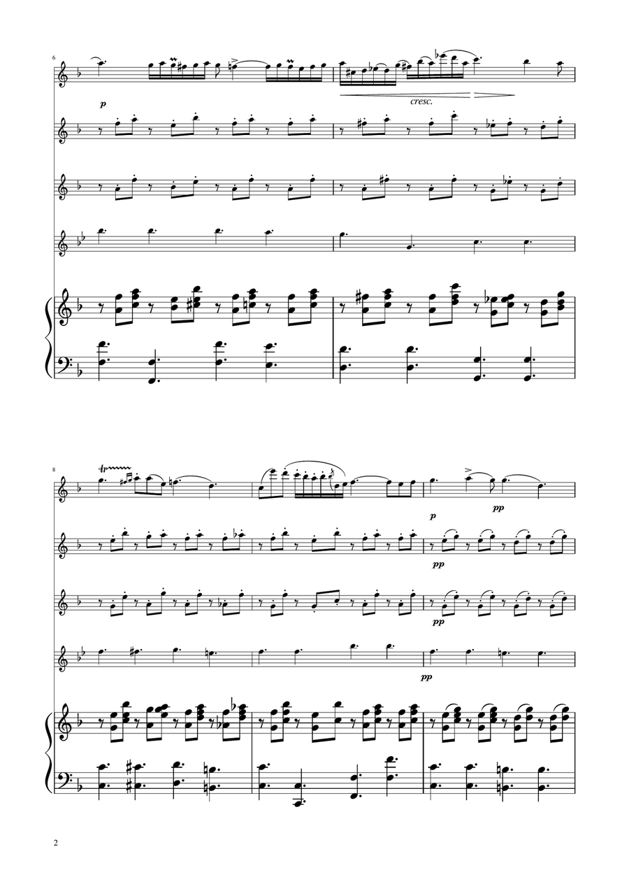Chopin - Nocturne op.9 No.2 - Flute Quartet Flute Quartet scores gallery preview page 2