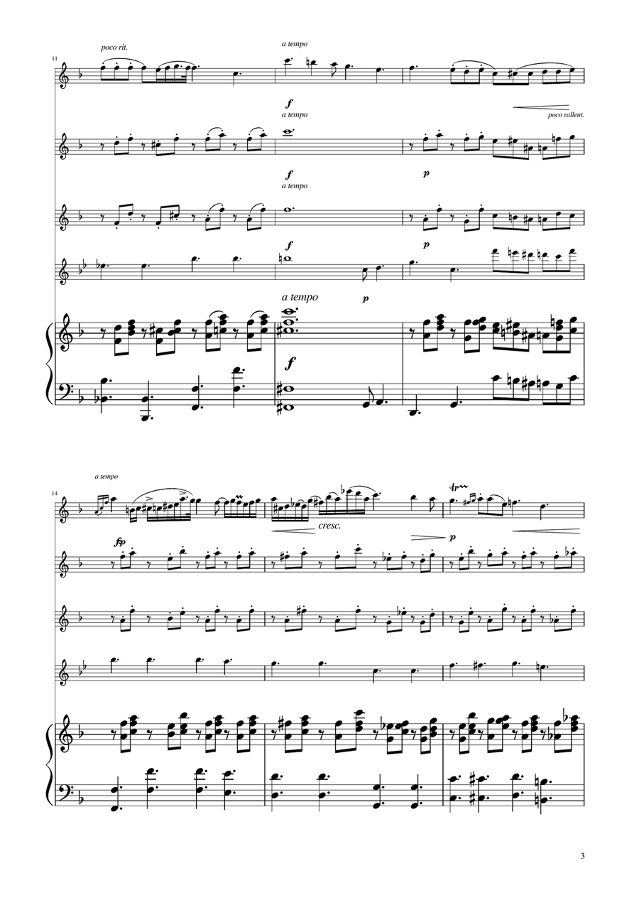 Chopin - Nocturne op.9 No.2 - Flute Quartet Flute Quartet scores gallery preview page 3