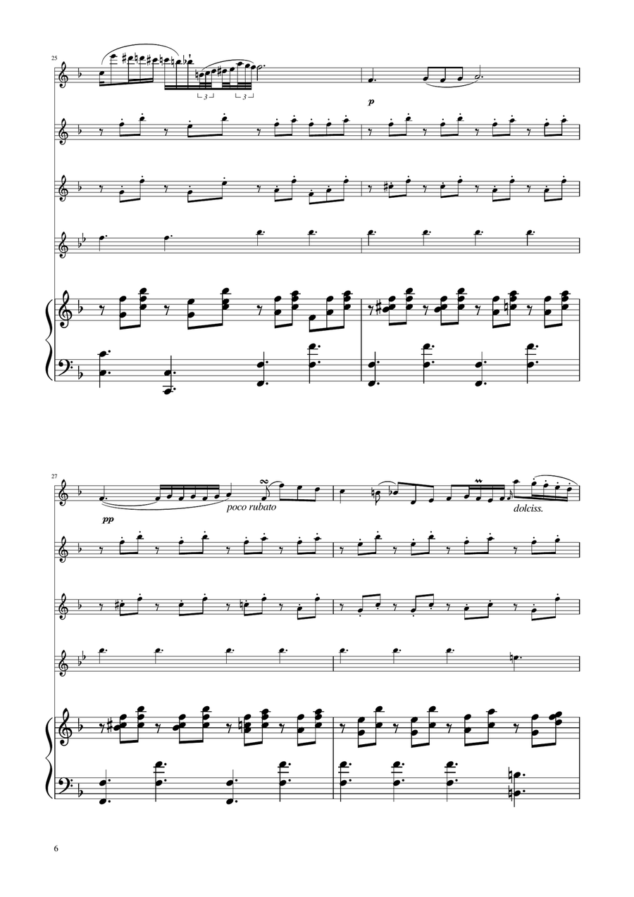 Chopin - Nocturne op.9 No.2 - Flute Quartet Flute Quartet scores gallery preview page 6